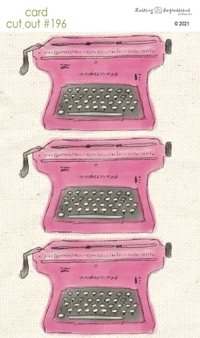 ********CCO196 Card Cut Out #196 Pink Cosmos Typewriter