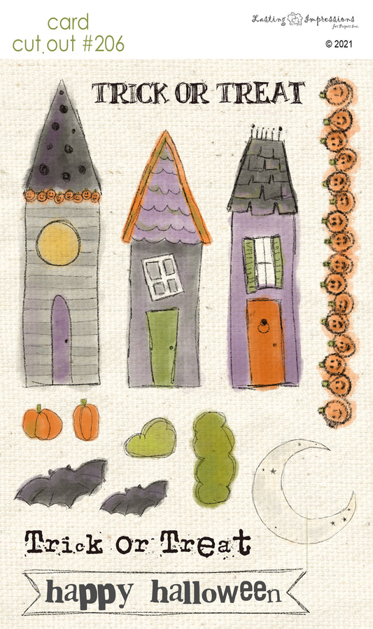 CCO 206 - Card Cut Out #206 - Halloween Whimsical Houses