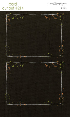********CCO 215 - Card Cut Out #215 - Frame Orange & Green Splatters on black
