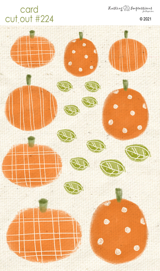 CCO 224- Card Cut Out #224 - Whimsical Pumpkins - Orange