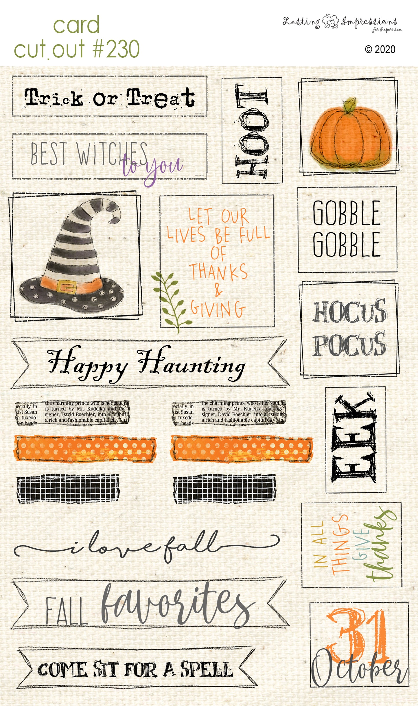 CCO 230 - Card Cut Out #230 - Halloween Sentiments