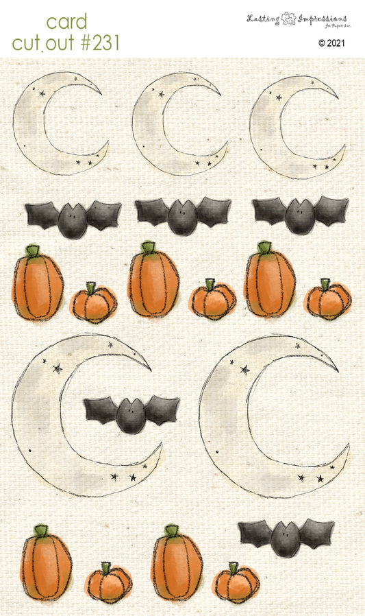 CCO 231 - Card Cut Out #231 - Moons, Bats & Pumpkins... Oh my!