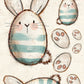 CCO 235 - Card Cut Out #235 - Striped Bunny