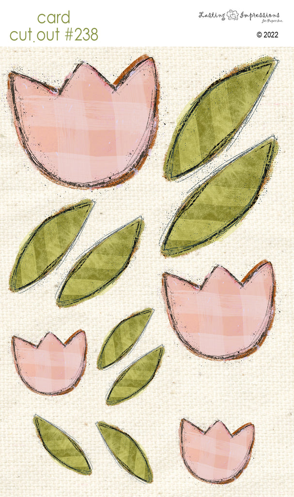 ********CCO 238 - Card Cut Out #238 - Pink Geranium Tulips