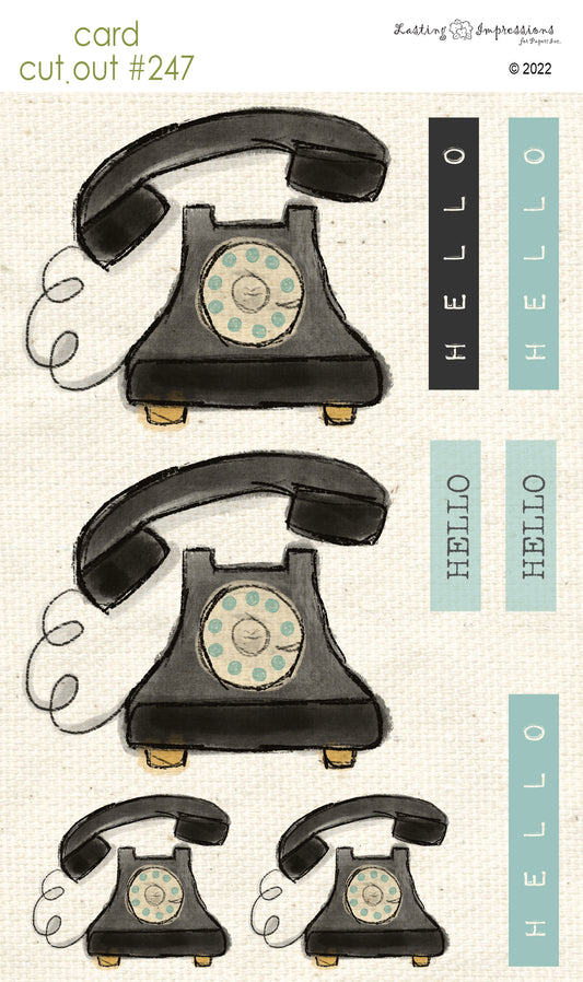 CCO 247 - Card Cut Out #247 - Black Telephone