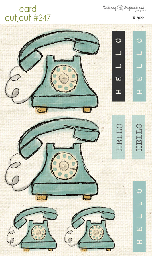 CCO 248 - Card Cut Out #248 - Sea Foam Telephone