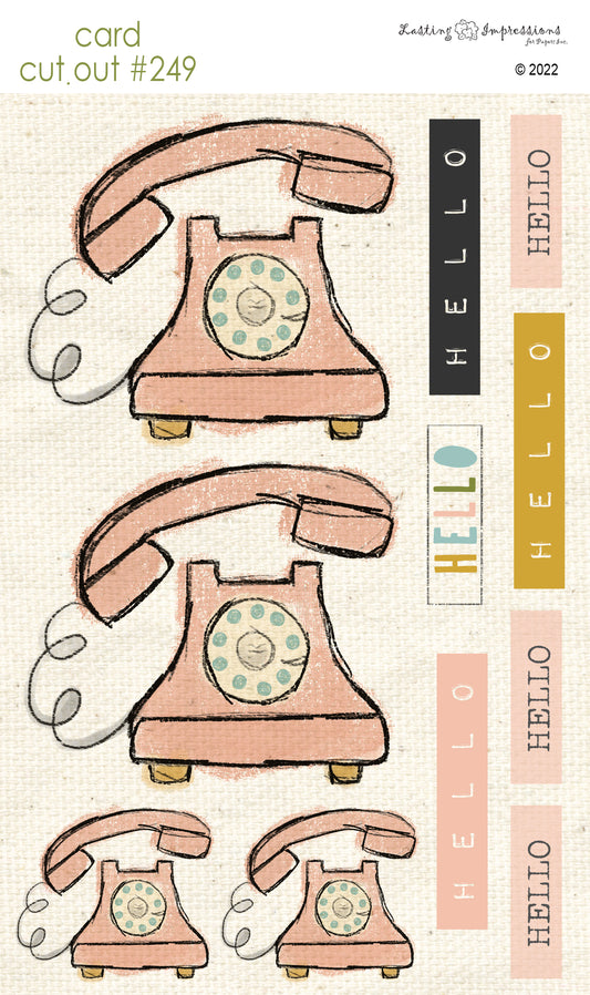 CCO 249 - Card Cut Out #249 - Peaches n Cream Telephone