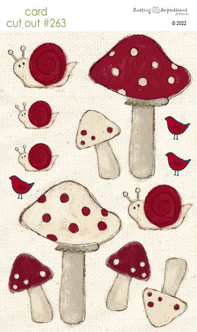*********CCO 263 Card Cut Out #263 - Red Wagon Toadstools