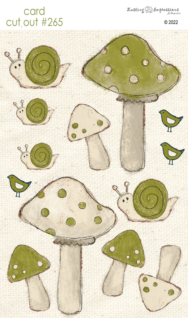 *********CCO 265 Card Cut Out #265 - Inch Worm Toadstools