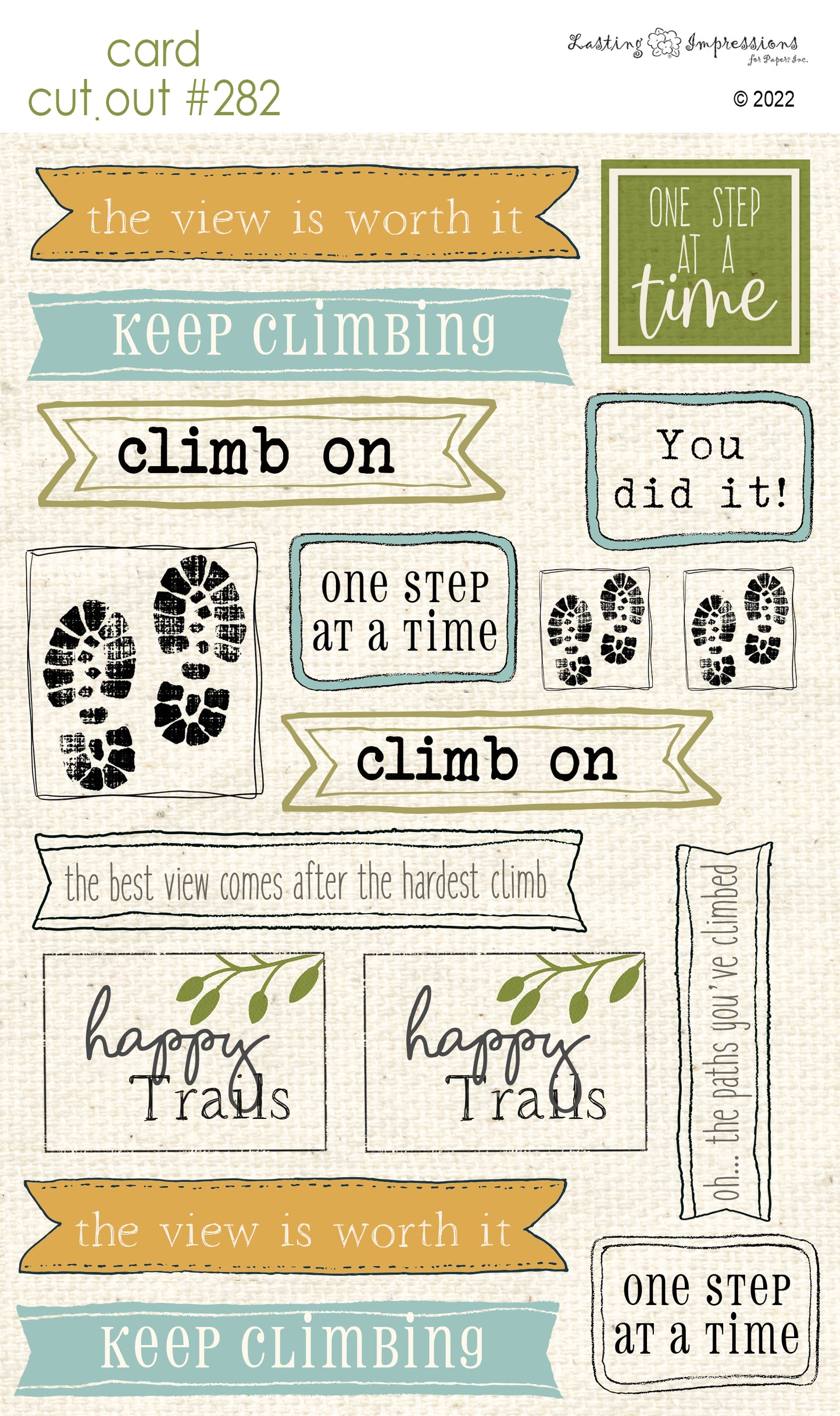 CCO 282 Card Cut Out #282 - Climb On Sentiments