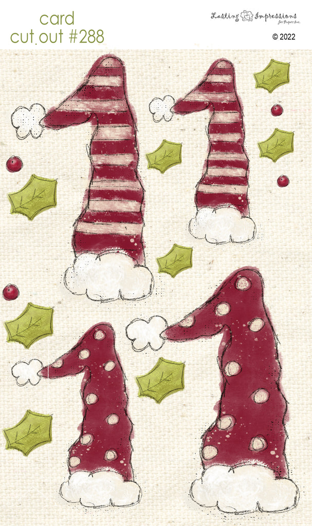 *********CCO 288 Card Cut Out #288 - Red Santa Hat