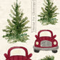 CCO 292 Card Cut Out #292 - Christmas Tree and Red Car Santa Hat