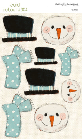 *********CCO 304 Card Cut Out #304 - Snowman Face