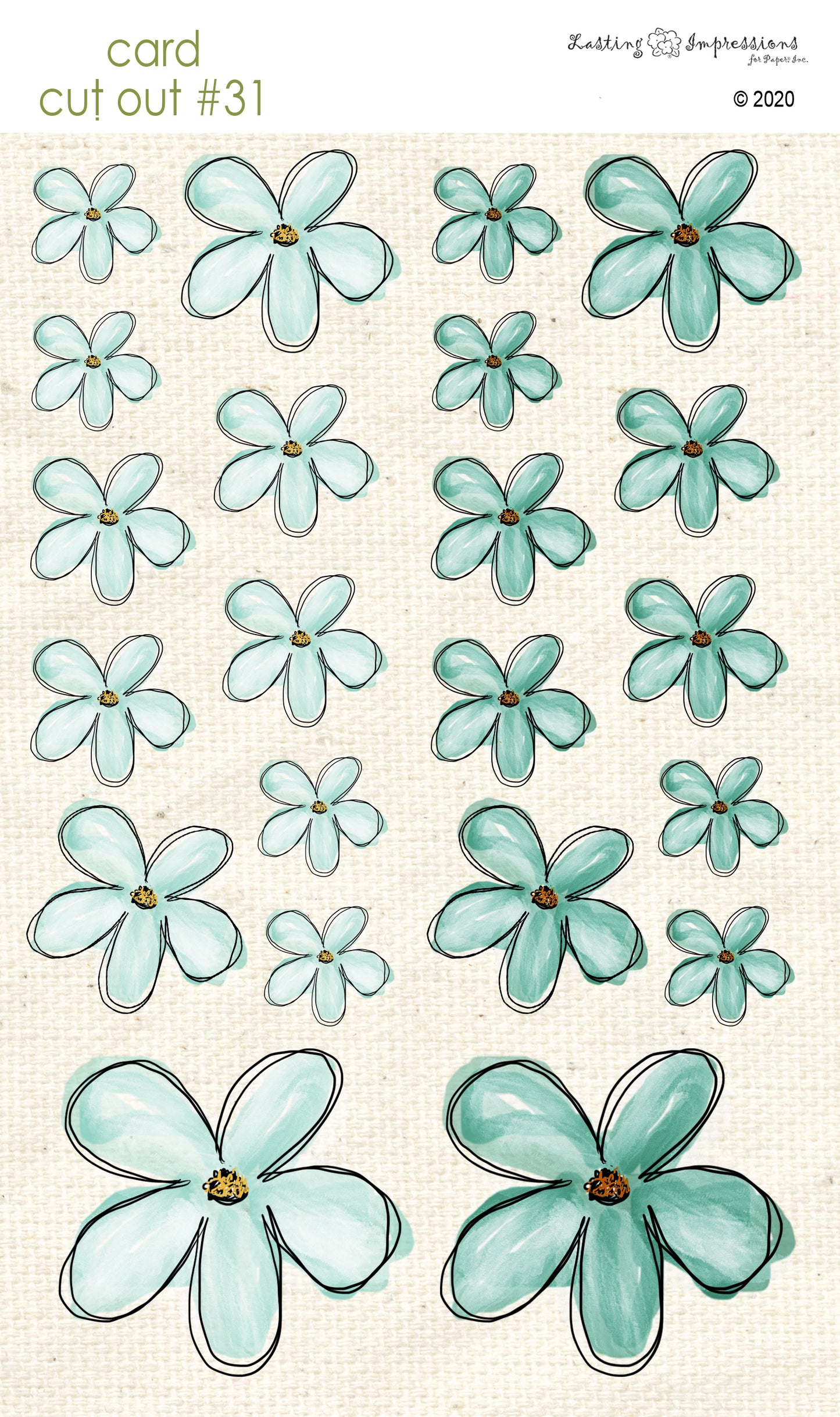 CCO31 - Card Cut Out #31 - Sea Foam Flowers