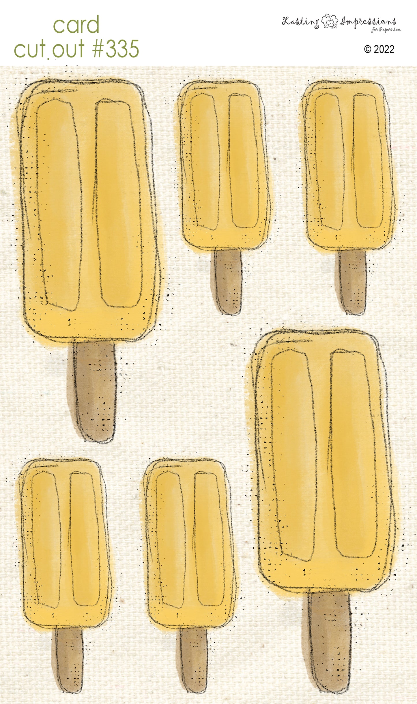 CCO 335 Card Cut Out #335 - Yellow Banana Popsicle