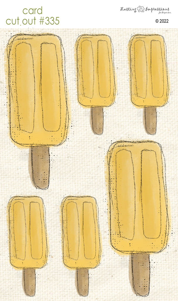 *********CCO 335 Card Cut Out #335 - Yellow Banana Popsicle