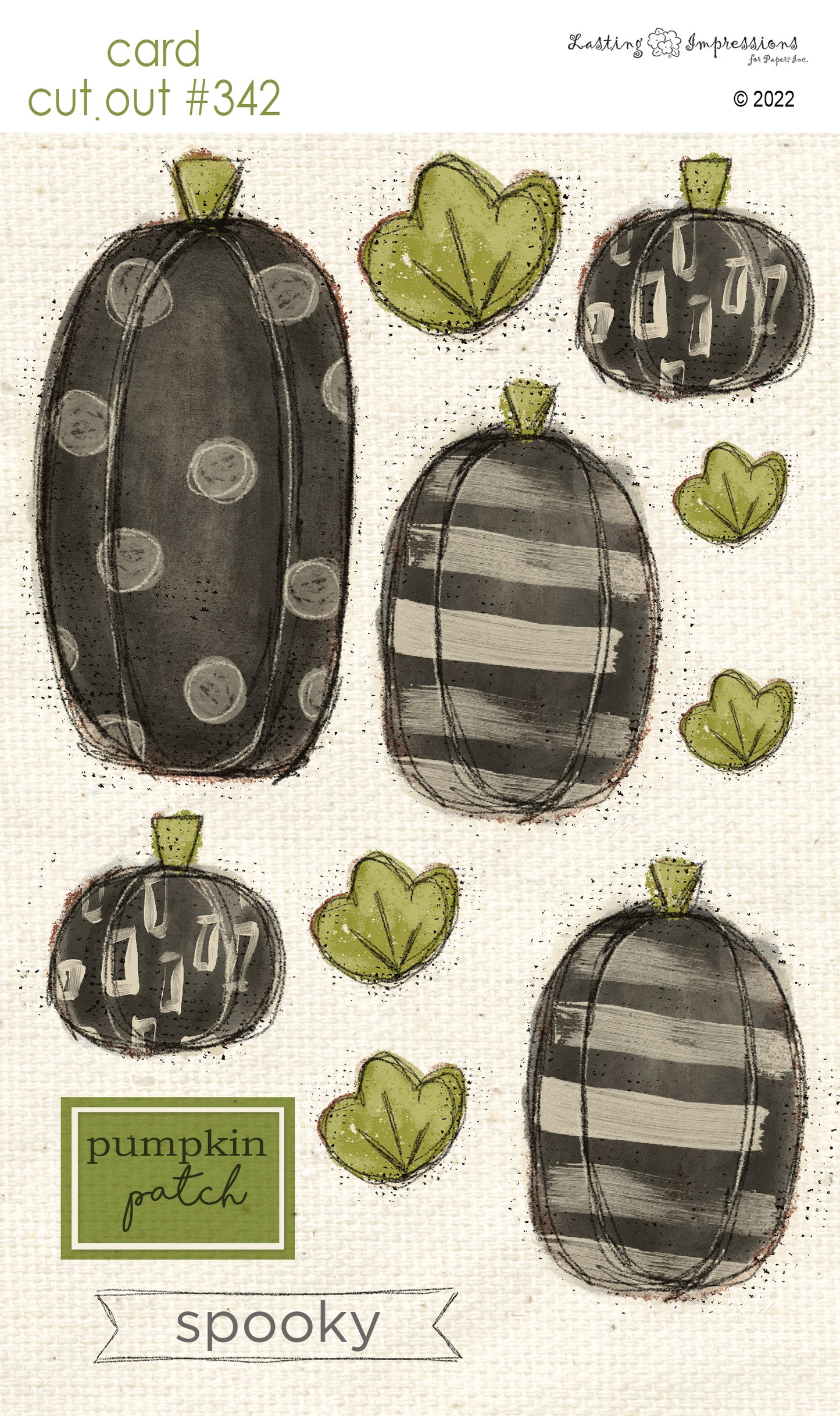 CCO 342 Card Cut Out #342 - Spooky Black Pumpkins