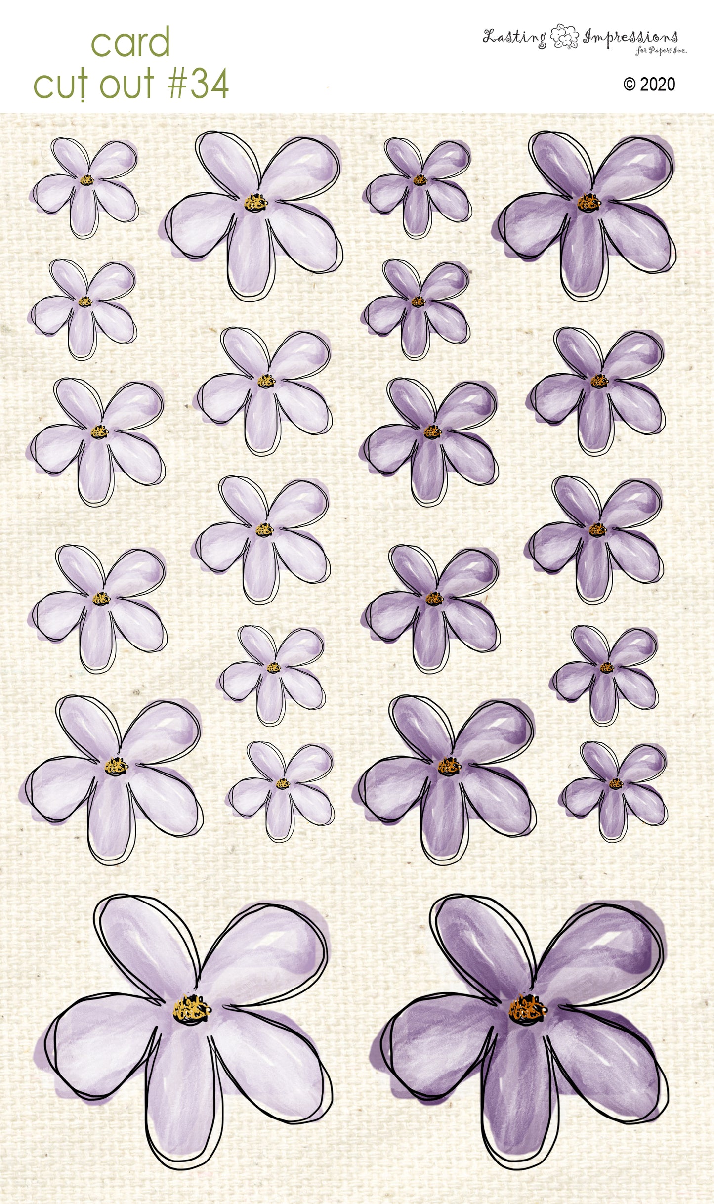 CCO34 - Card Cut Out #34 - Vintage Lilac Flowers