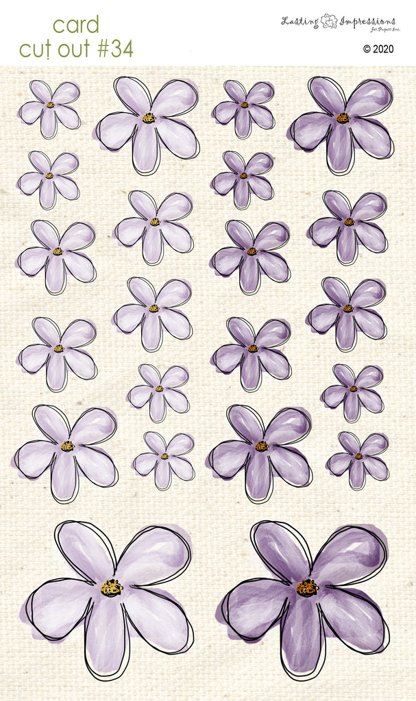 *******CCO34 - Card Cut Out #34 - Vintage Lilac Flowers