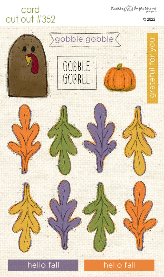 CCO 352 Card Cut Out #352 - Turkey with Leaves