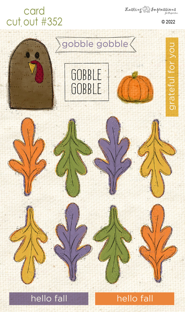 *********CCO 352 Card Cut Out #352 - Turkey with Leaves