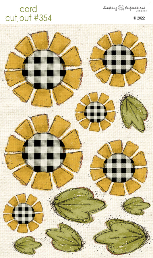 CCO 354Card Cut Out #354 - Buffalo Plaid Sunflower