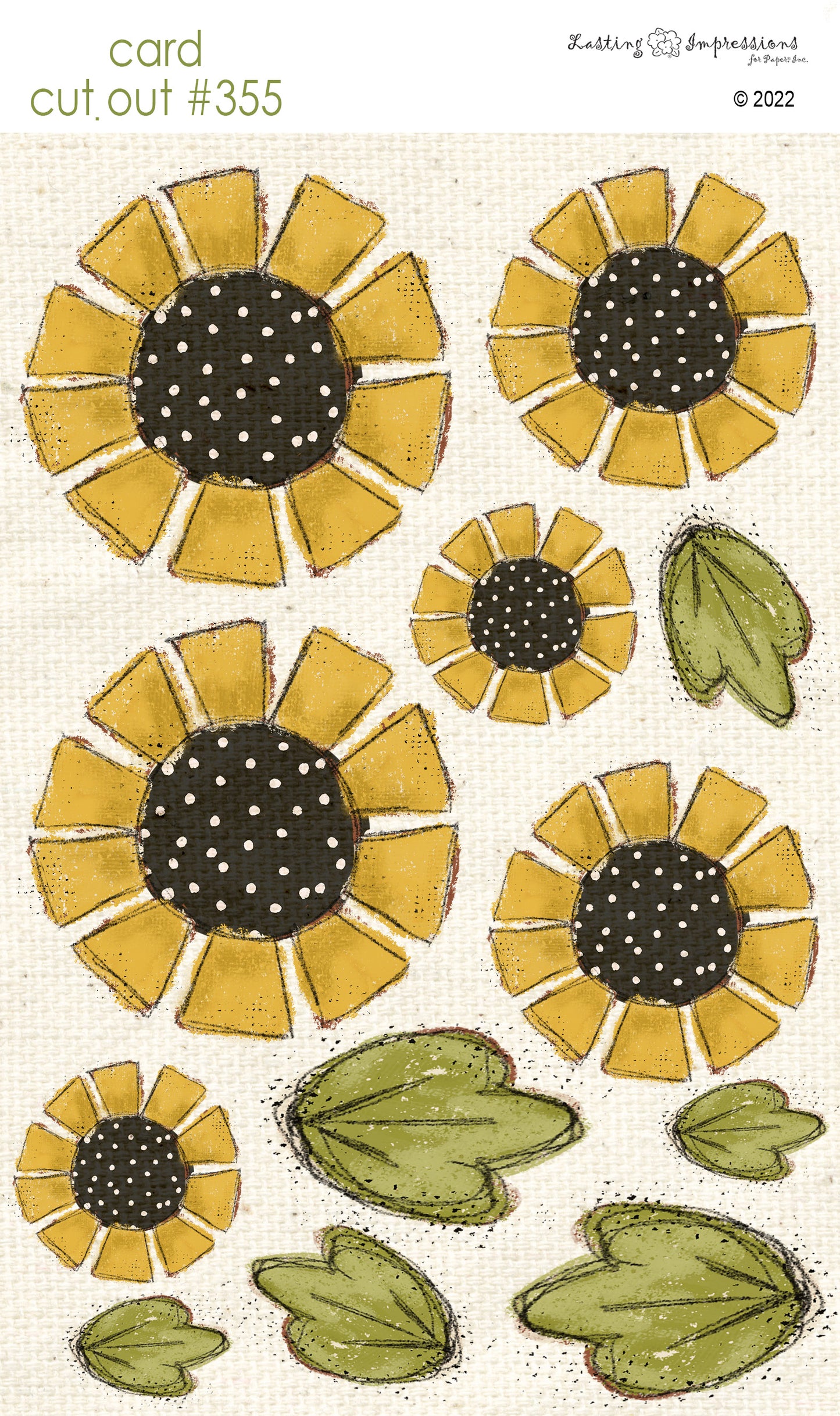 CCO 355 Card Cut Out #355 - Watercolor Dot Sunflower