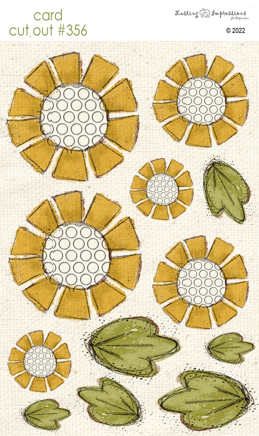 CCO 356 Card Cut Out #356 - Sketchy Circles Sunflower