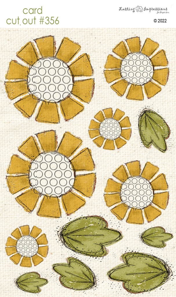 *********CCO 356 Card Cut Out #356 - Sketchy Circles Sunflower