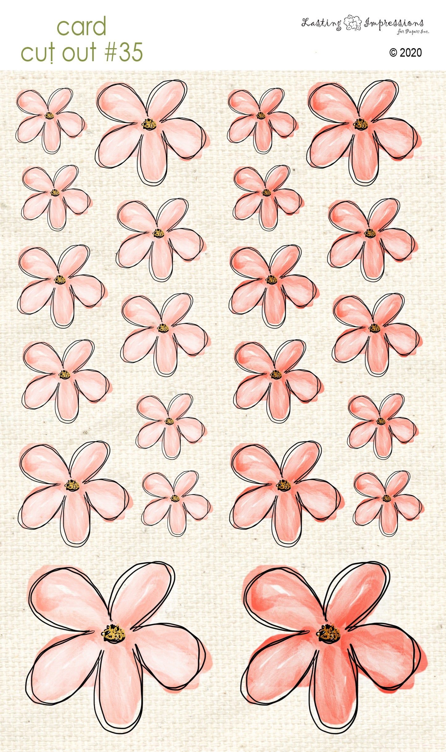 CCO35 - Card Cut Out #35 - Peaches 'n Cream Flowers