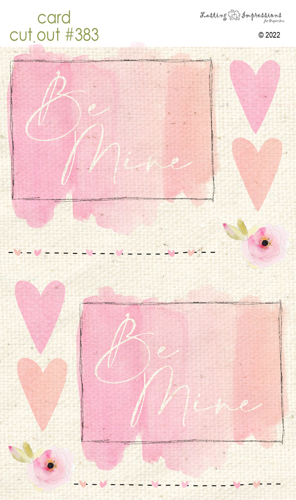 CCO 383  Card Cut Out #383 Be Mine Watercolor