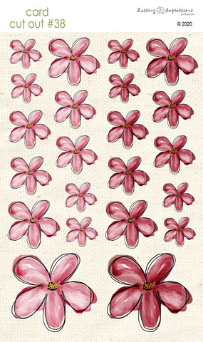 *******CCO38 - Card Cut Out #38 - Red Wagon Flowers