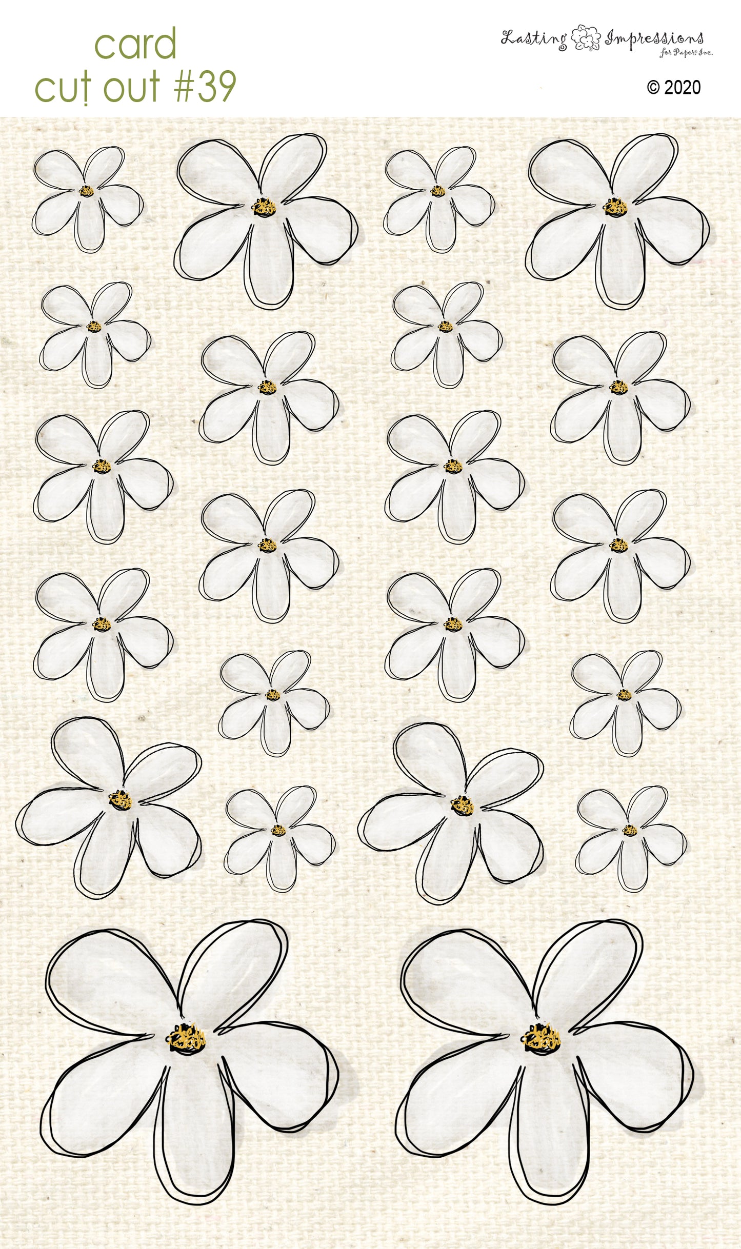 CCO39 - Card Cut Out #39 - Powdered Sugar Flowers