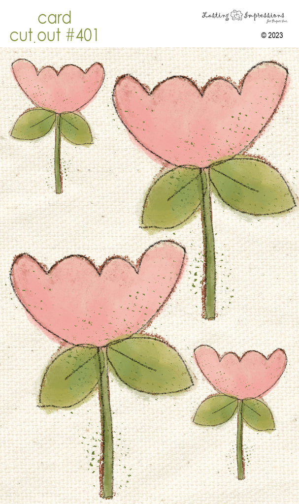 CCO 401 Card Cut Out #401 Pink Tulips