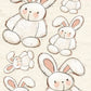 CCO 409 Card Cut Out #409 White Stuffed Bunny