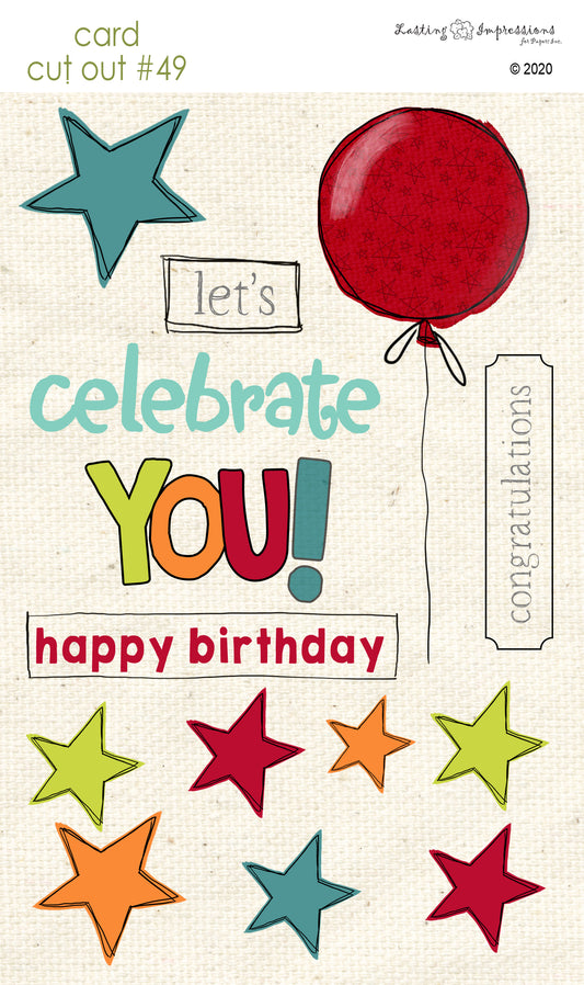 CCO49 - Card Cut Out #49 - Celebrate - Red