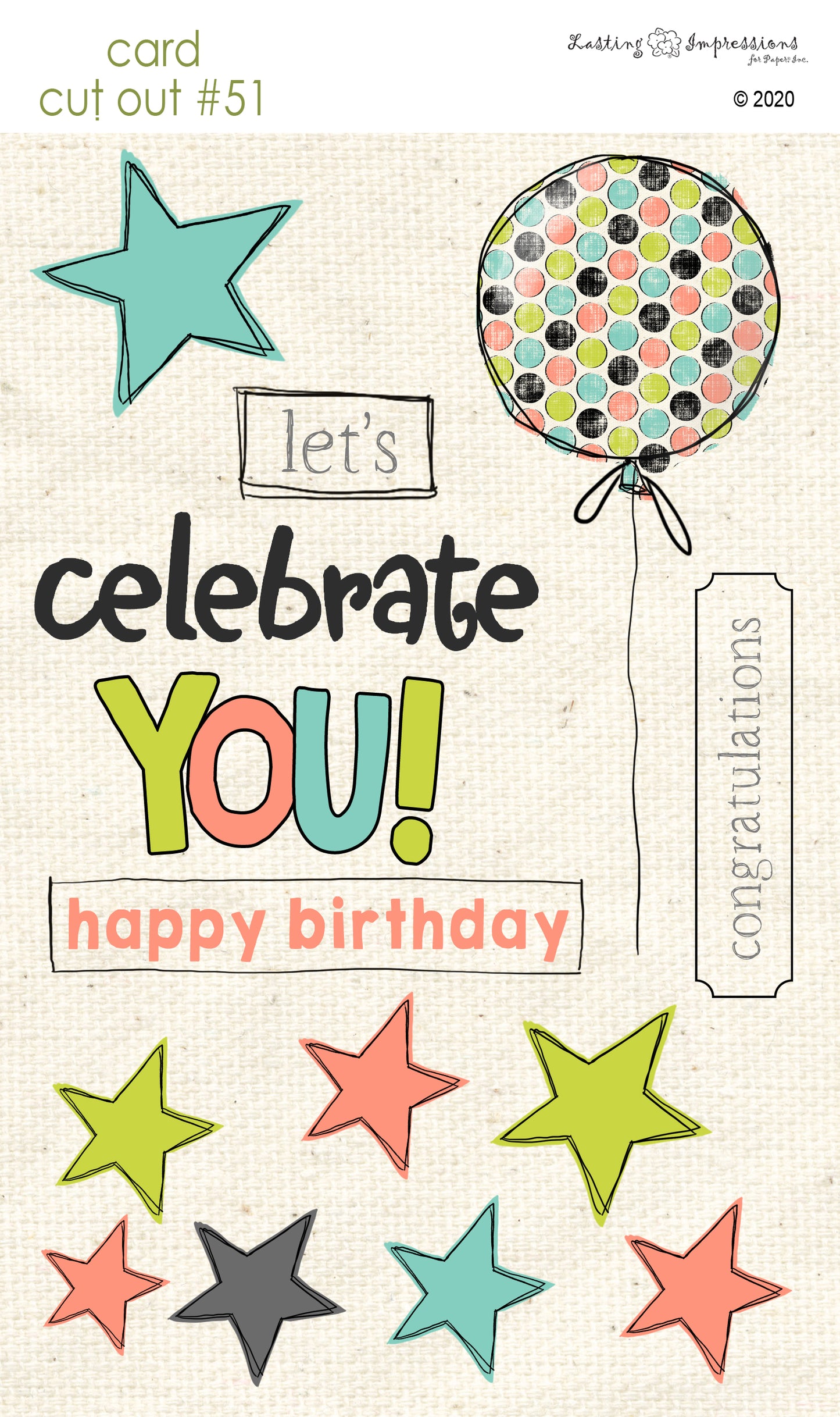 CCO51 - Card Cut Out #51 - Celebrate - Multi