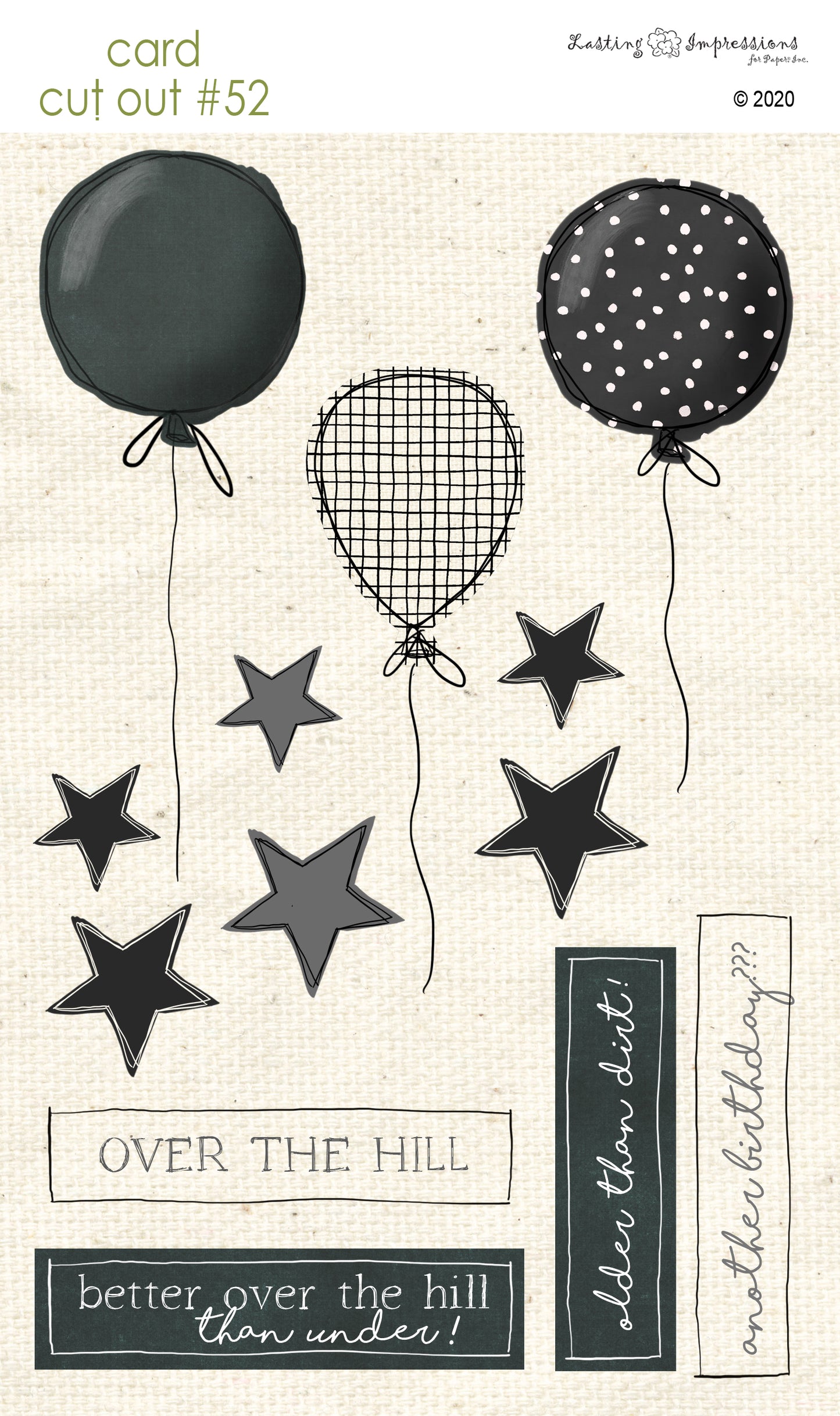 CCO52 - Card Cut Out #52 - Balloons - Black