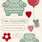 CCO56 - Card Cut Out #56 - Chair - Blue Floral