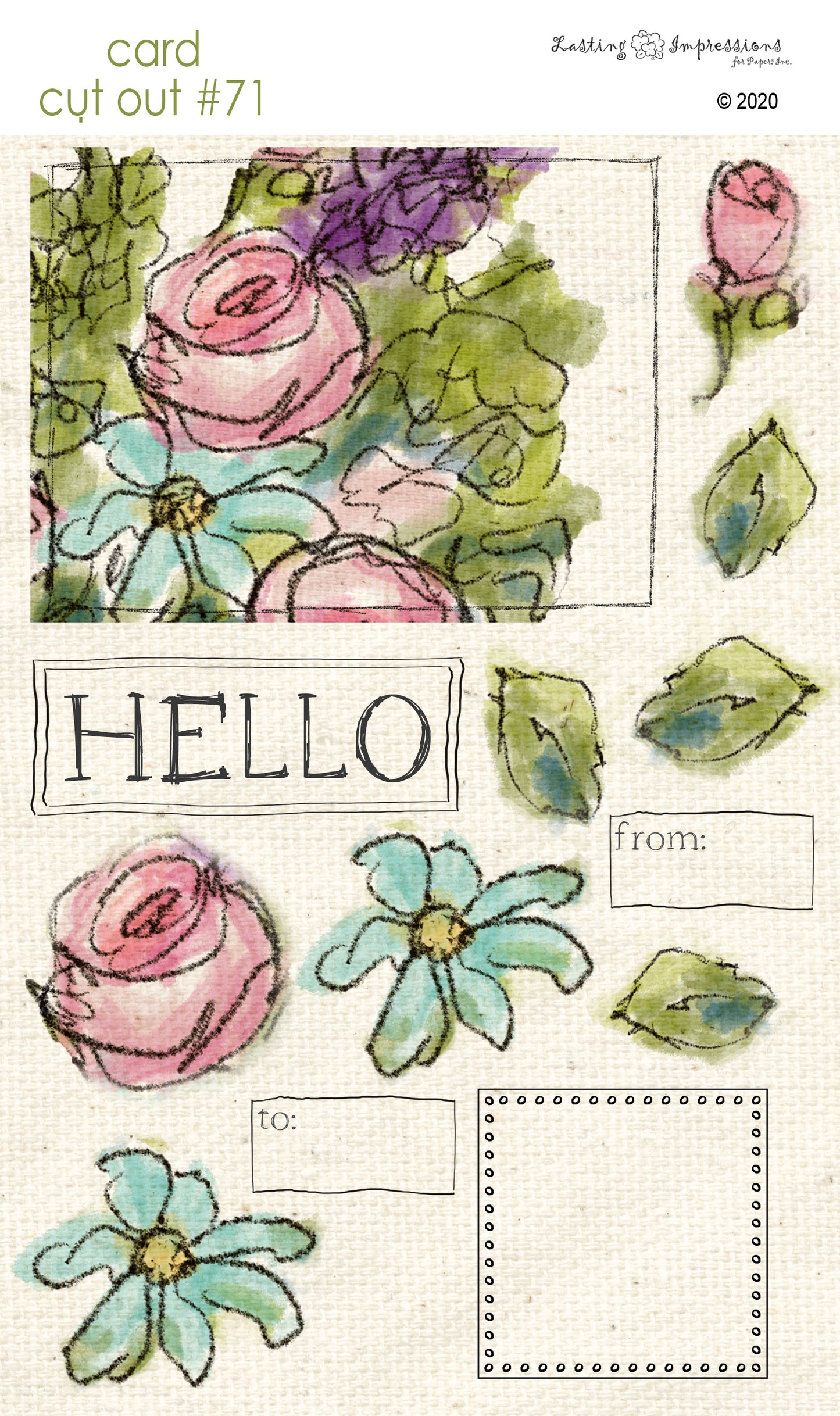 CCO71 - Card Cut Out #71 - Hello Floral