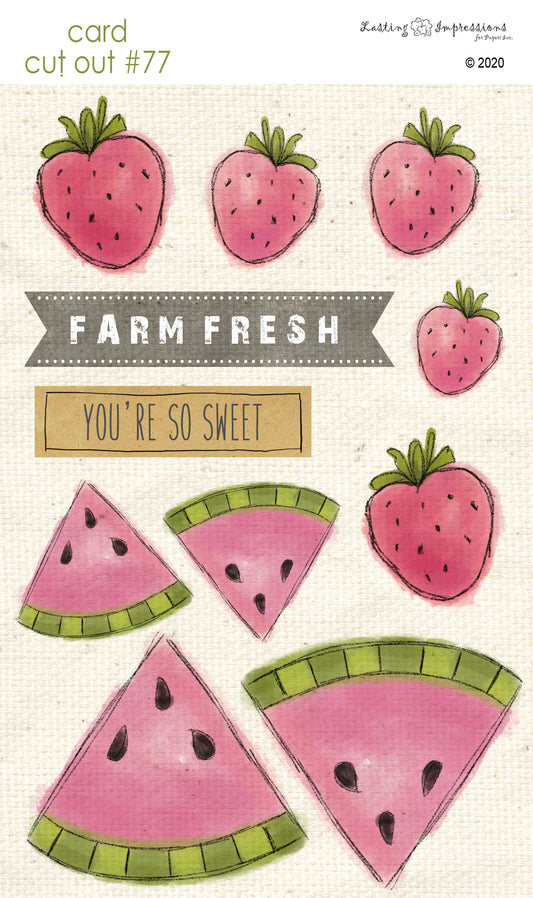 CCO77 - Card Cut Out #77 - Watermelon & Strawberries