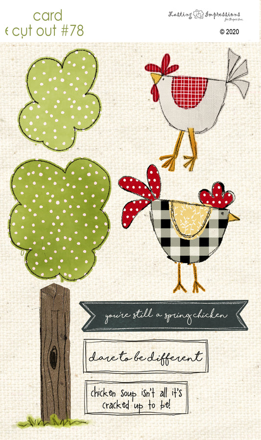 CCO78 - Card Cut Out #78 - Country Chickens