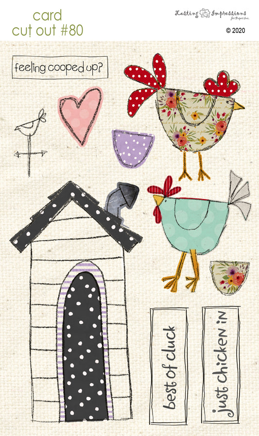 CCO80 - Card Cut Out #80 - Farmhouse Chickens