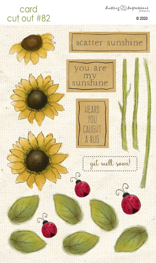 CCO82 - Card Cut Out #82 - Sunflowers & Ladybugs