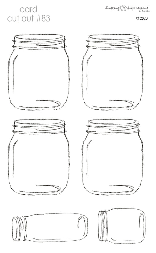 CCO83 - Card Cut Out #83 - Mason Jar/Bottle on Vellum