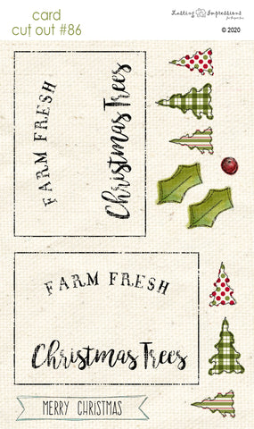 ********CCO86 - Card Cut Out #86 - Farm Fresh Christmas Trees on Natural