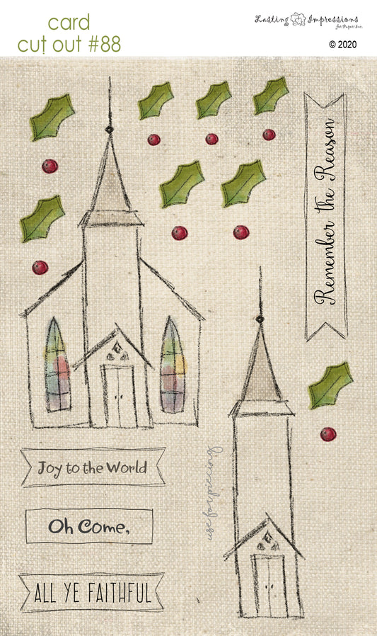 CCO88 - Card Cut Out #88 - Little Snowy Church