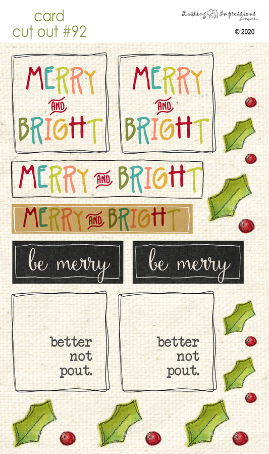 CCO92 - Card Cut Out #92 - Merry & Bright