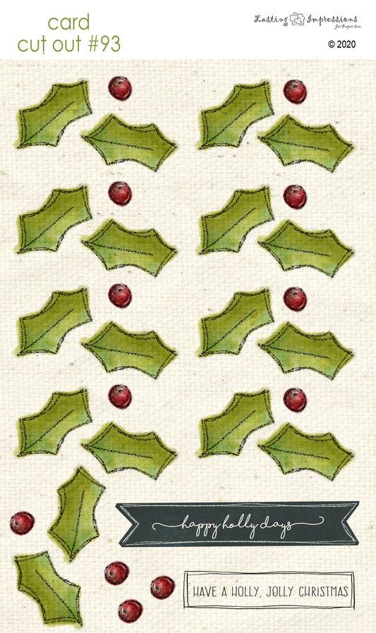 CCO93 - Card Cut Out #93 - Holly & Berries