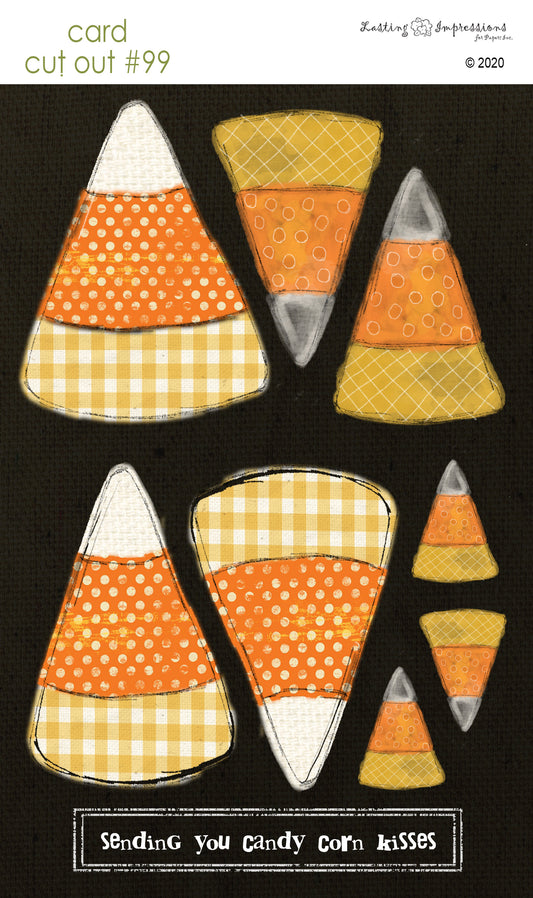 CCO99 - Card Cut Out #99 Candy Corn on Black Canvas